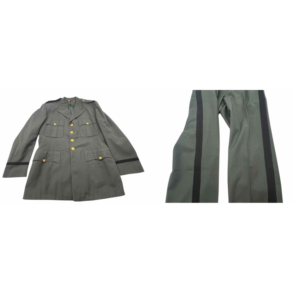 Vintage 1954 US Army Wool Service Uniform Jacket & Trousers Size 43R Green